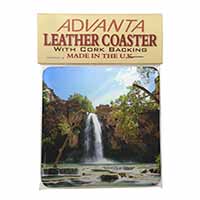 Waterfall Single Leather Photo Coaster