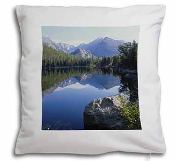 Tranquil Lake Soft White Velvet Feel Scatter Cushion