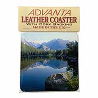 Tranquil Lake Single Leather Photo Coaster