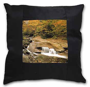 Autumn Waterfall Black Satin Feel Scatter Cushion