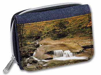 Autumn Waterfall Unisex Denim Purse Wallet