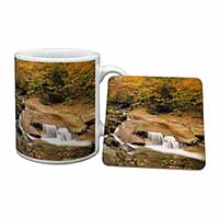 Autumn Waterfall Mug and Coaster Set