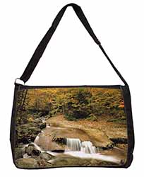 Autumn Waterfall Large Black Laptop Shoulder Bag School/College