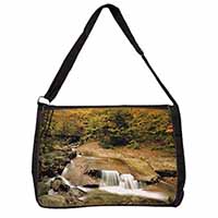 Autumn Waterfall Large Black Laptop Shoulder Bag School/College