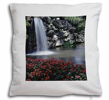 Tranquil Waterfall Soft White Velvet Feel Scatter Cushion