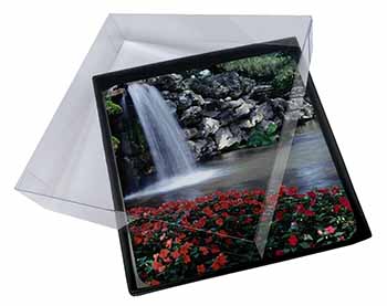 4x Tranquil Waterfall Picture Table Coasters Set in Gift Box