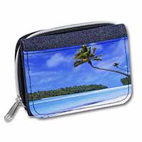 Tropical Paradise Beach Unisex Denim Purse Wallet