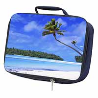 Tropical Paradise Beach Navy Insulated School Lunch Box/Picnic Bag