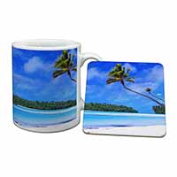 Tropical Paradise Beach Mug and Coaster Set