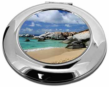 Tropical Seychelles Beach Make-Up Round Compact Mirror