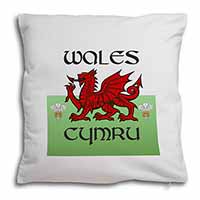 Wales Cymru Welsh Gift Soft White Velvet Feel Scatter Cushion