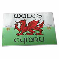 Large Glass Cutting Chopping Board Wales Cymru Welsh Gift