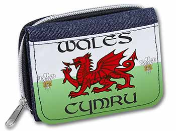 Wales Cymru Welsh Gift Unisex Denim Purse Wallet
