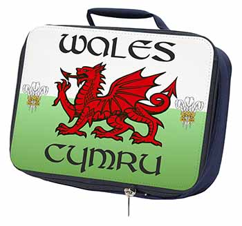 Wales Cymru Welsh Gift Navy Insulated School Lunch Box/Picnic Bag