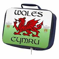 Wales Cymru Welsh Gift Navy Insulated School Lunch Box/Picnic Bag