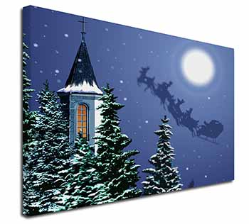 Christmas Eve Santa on Sleigh Canvas X-Large 30"x20" Wall Art Print