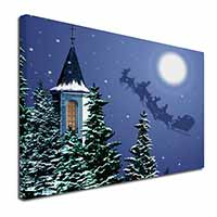 Christmas Eve Santa on Sleigh Canvas X-Large 30"x20" Wall Art Print