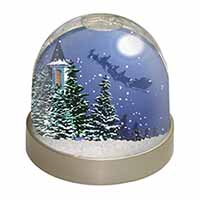 Christmas Eve Santa on Sleigh Snow Globe Photo Waterball