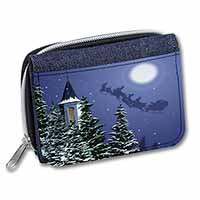 Christmas Eve Santa on Sleigh Unisex Denim Purse Wallet