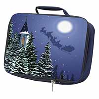 Christmas Eve Santa on Sleigh Navy Insulated School Lunch Box/Picnic Bag