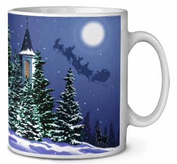 Christmas Eve Santa on Sleigh Ceramic 10oz Coffee Mug/Tea Cup