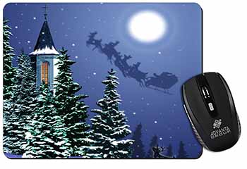 Christmas Eve Santa on Sleigh Computer Mouse Mat