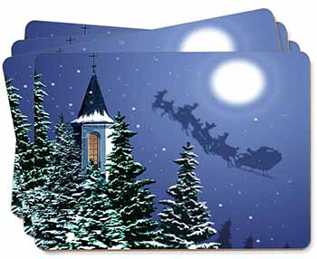 Christmas Eve Santa on Sleigh Picture Placemats in Gift Box