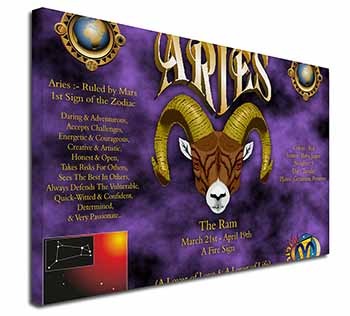 Aries Astrology Star Sign Birthday Gift Canvas X-Large 30"x20" Wall Art Print