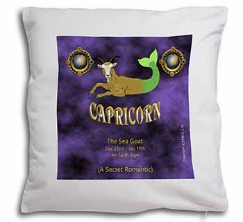 Capricorn Star Sign Birthday Gift Soft White Velvet Feel Scatter Cushion