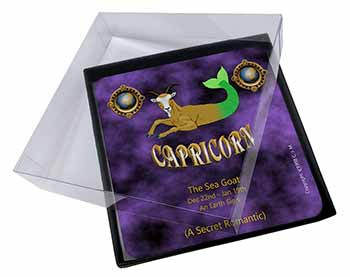 4x Capricorn Star Sign Birthday Gift Picture Table Coasters Set in Gift Box