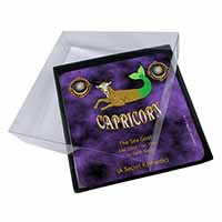 4x Capricorn Star Sign Birthday Gift Picture Table Coasters Set in Gift Box