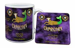 Capricorn Star Sign Birthday Gift Mug and Coaster Set
