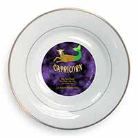 Capricorn Star Sign Birthday Gift Gold Rim Plate Printed Full Colour in Gift Box