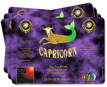 Capricorn Star Sign Birthday Gift Picture Placemats in Gift Box