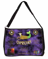 Capricorn Star Sign Birthday Gift Large Black Laptop Shoulder Bag School/College