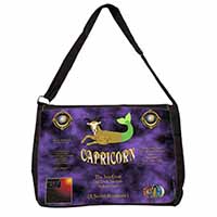 Capricorn Star Sign Birthday Gift Large Black Laptop Shoulder Bag School/College