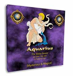 Aquarius Star Sign Birthday Gift Square Canvas 12"x12" Wall Art Picture Print