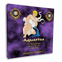 Aquarius Star Sign Birthday Gift Square Canvas 12"x12" Wall Art Picture Print
