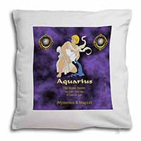 Aquarius Star Sign Birthday Gift Soft White Velvet Feel Scatter Cushion