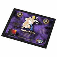 Aquarius Star Sign Birthday Gift Black Rim High Quality Glass Placemat