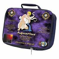 Aquarius Star Sign Birthday Gift Navy Insulated School Lunch Box/Picnic Bag