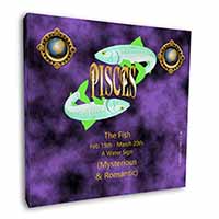 Pisces Star Sign Birthday Gift Square Canvas 12"x12" Wall Art Picture Print