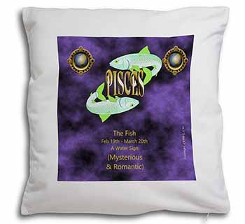 Pisces Star Sign Birthday Gift Soft White Velvet Feel Scatter Cushion