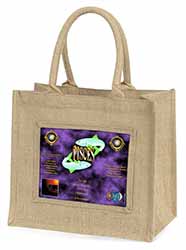 Pisces Star Sign Birthday Gift Natural/Beige Jute Large Shopping Bag