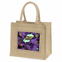 Pisces Star Sign Birthday Gift Natural/Beige Jute Large Shopping Bag