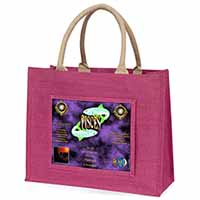 Pisces Star Sign Birthday Gift Large Pink Jute Shopping Bag