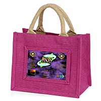 Pisces Star Sign Birthday Gift Little Girls Small Pink Jute Shopping Bag