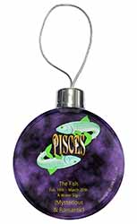 Pisces Star Sign Birthday Gift Christmas Bauble