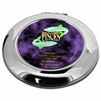 Pisces Star Sign Birthday Gift Make-Up Round Compact Mirror