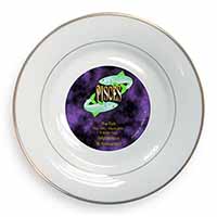 Pisces Star Sign Birthday Gift Gold Rim Plate Printed Full Colour in Gift Box